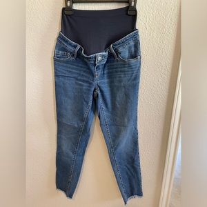 Maternity Premium Full Panel Rockstar Super Skinny Cut-Off Ankle Jeans